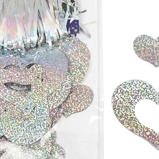 1 Set Nice-looking Balloon Glitter Pendant Easy Use Plastic Heart Shape DIY Balloon Sequin Ornament for Wedding
