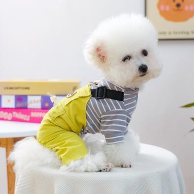 Cute Traction Pet Clothing Autumn and Winter New Small Dog Overalls Go Out Cat College Four-legged Clothes