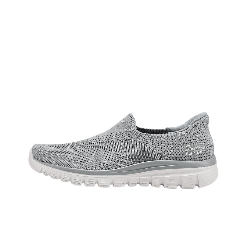 Skechers Modern Comfort Simple Comfortable Shock Absorbing Breathable Rebound Low Top Walking Shoes Women sneakers 100965-GRY 35