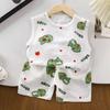 Baby Cartoon Sleeveless Vest And Shorts Summer Set For Toddler Boys And Girls