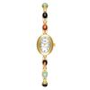 Luxury Gold Women Watches Natural Color Jade Bracelet Women's Quartz Wristwatch Small Oval Dial Fashion Dress Watch Gifts