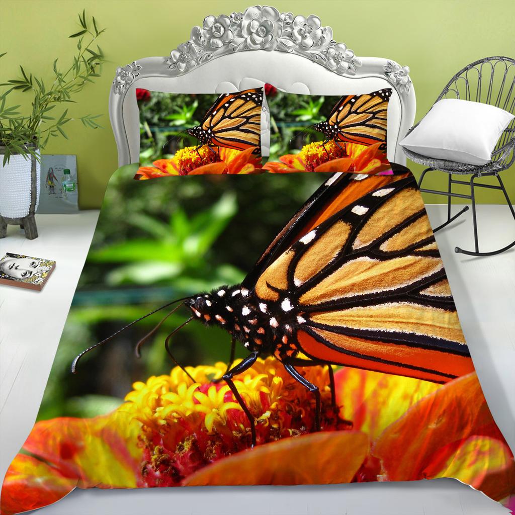 Set de lenjerie de pat pentru acasă, cu imprimare digitală 3D, husă de pilotă, față de pernă, set de lenjerie de pat, dimensiune completă, pentru pat simplu/dublu, pentru decorarea casei