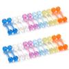 12PCS/24PCS 14G 16mm Glow In Dark Flexible Acrylic Straight Tongue Rings Plastic Nipple Ring Retainer Body Piercing Jewelry