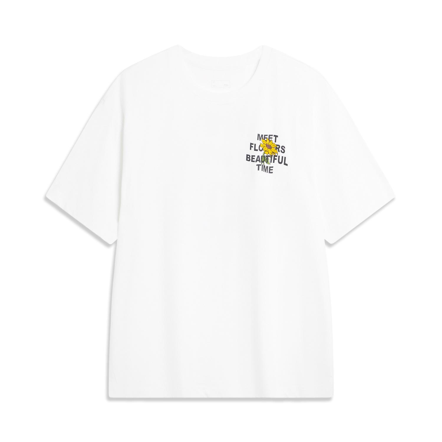 Li-Ning Floral Graphic T-shirt White Men s AHSU687-1 XS
