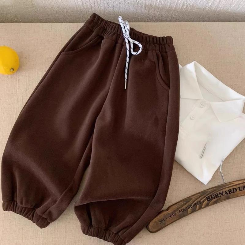 Kids Solid Embroidered Joggers Spring Autumn Boys Girls Korean Casual Sweatpants