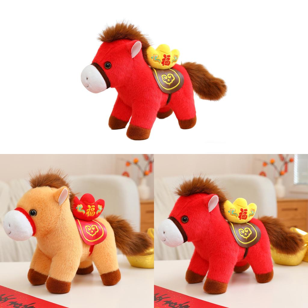 Year Of The Horse Plush Toy With Pp Cotton Filling For Lunar New Year Gift