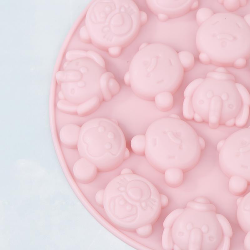 Cartoon Animal Silicone Mold Diy Cute Candy Chocolate Gummy Animal Ice Cube Non-Stick Moulds Kitchen Baking Mold