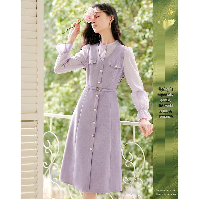 

Lace Collar A-line Midi Dress L