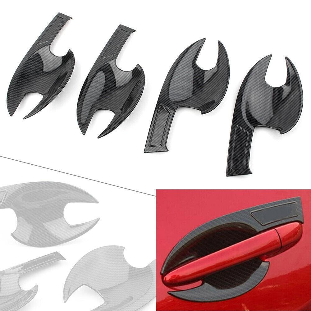 For Mazda CX-5 cx5 2017-21 Carbon Fiber pattern Outside Door Bowl Cover Trim 4p