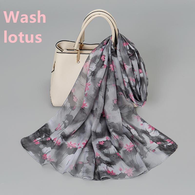 150*50cm New Floral Printed Scarf Women Long Shawl Spring Thin Georgette Hijab Beautiful Flower Pareos Beach Sunscreen Shawl