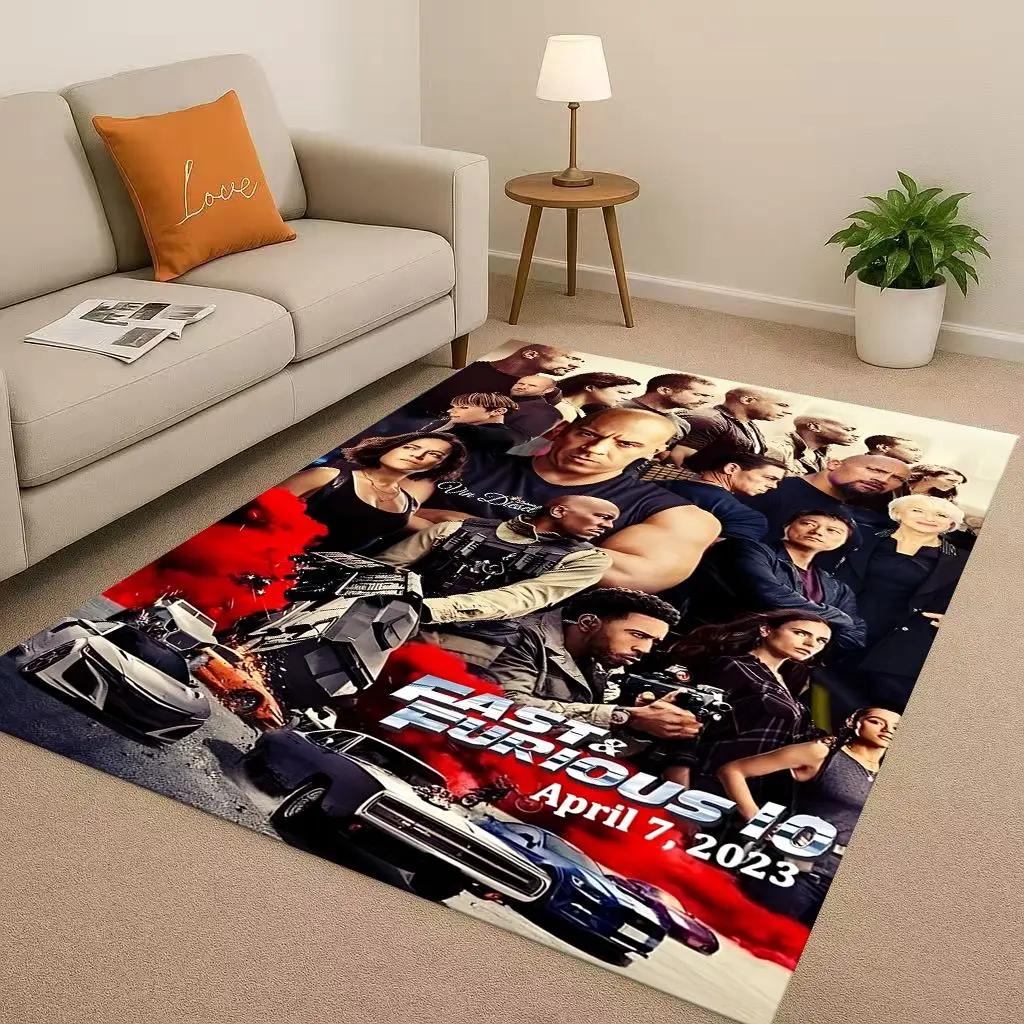 

New Fast F-Furious Vin Diesel Racing Car Living Room Non-Slip Area Rug Carpet For Bedroom Playroom Sofa,Easy Clean Home Doormat 40x60cm( 15x23in )