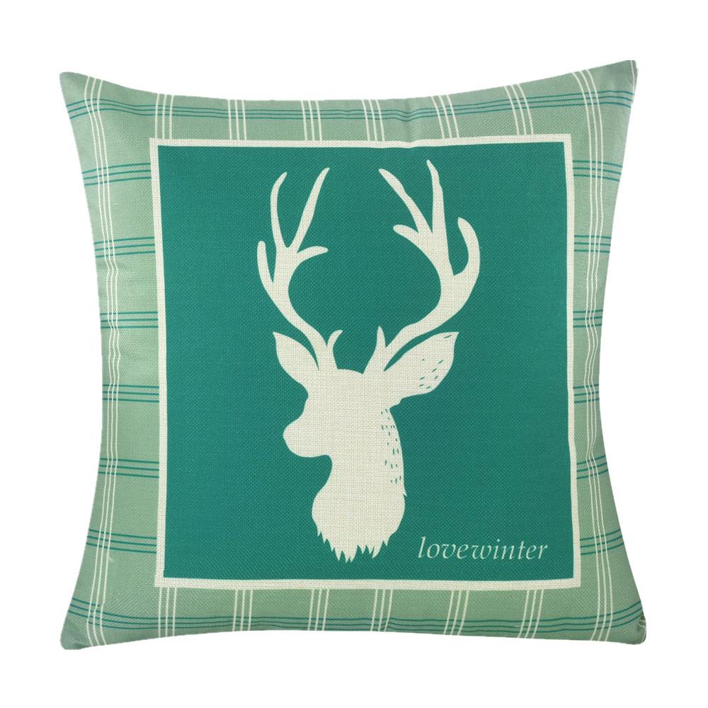 45x45cm Animal Deer Printed Home Sofa Cushion Cover Christmas Decoration Throw Pillowcase Xmas Gift