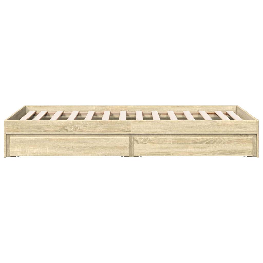 Bed Frame with Storage Sonoma Oak 80 x 200 cm Engineered Wood