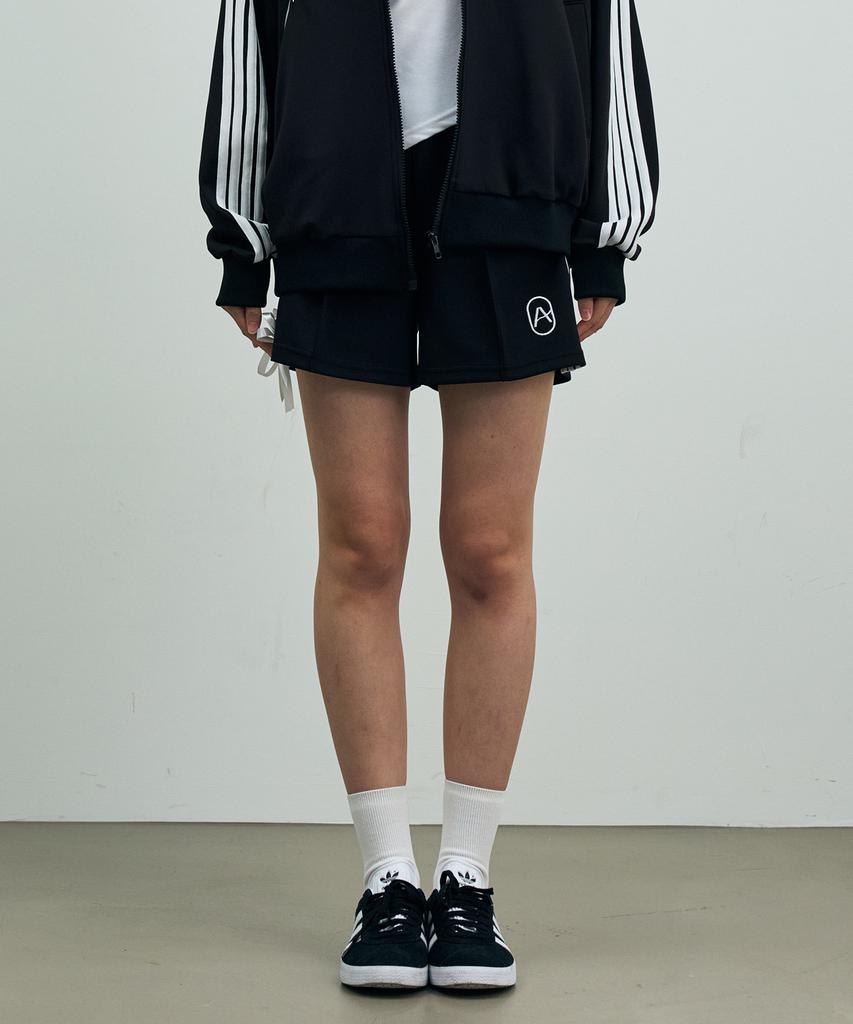 Alikim Ribbon Jersey Track Shorts Pants / Black