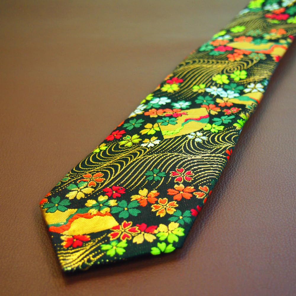Höchste Qualität, japanisches Muster, Gold, speziell hergestellt in Nishijin, perfekt für Hochzeiten, Gold [Shikisai Shop], Krawatte, Brokat, Orchidee, Stück, Japan,