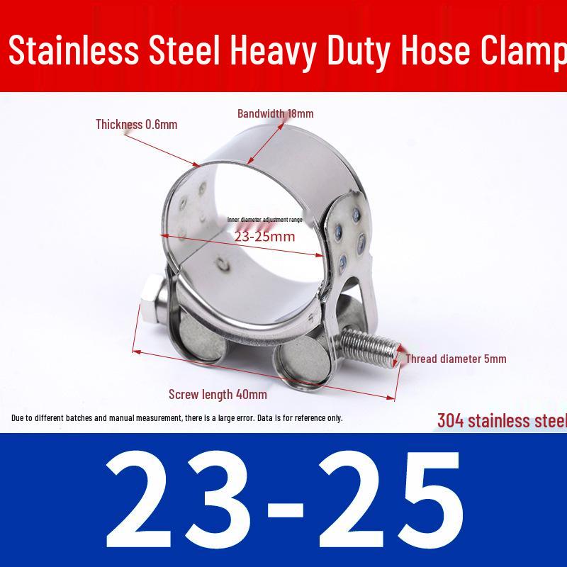 304 Stainless Steel European-Style Heavy-Duty Worm Drive Hose Clamp