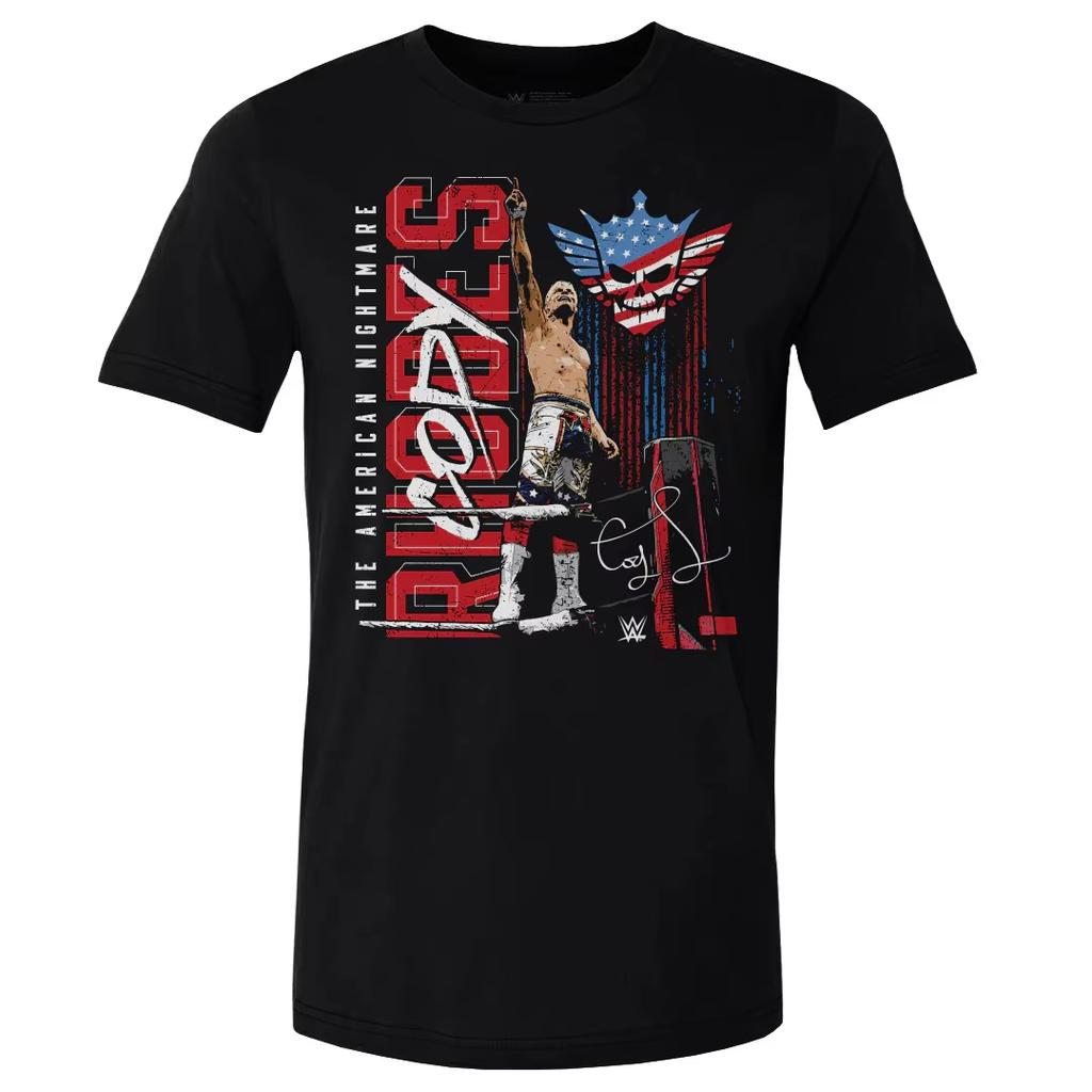 2025 Summer New Black Wrestler Cody Rhodes Cotton T Shirt Men's Short Sleeve O-neck Tees Sports Casual Oversized Kids/Adult Tops