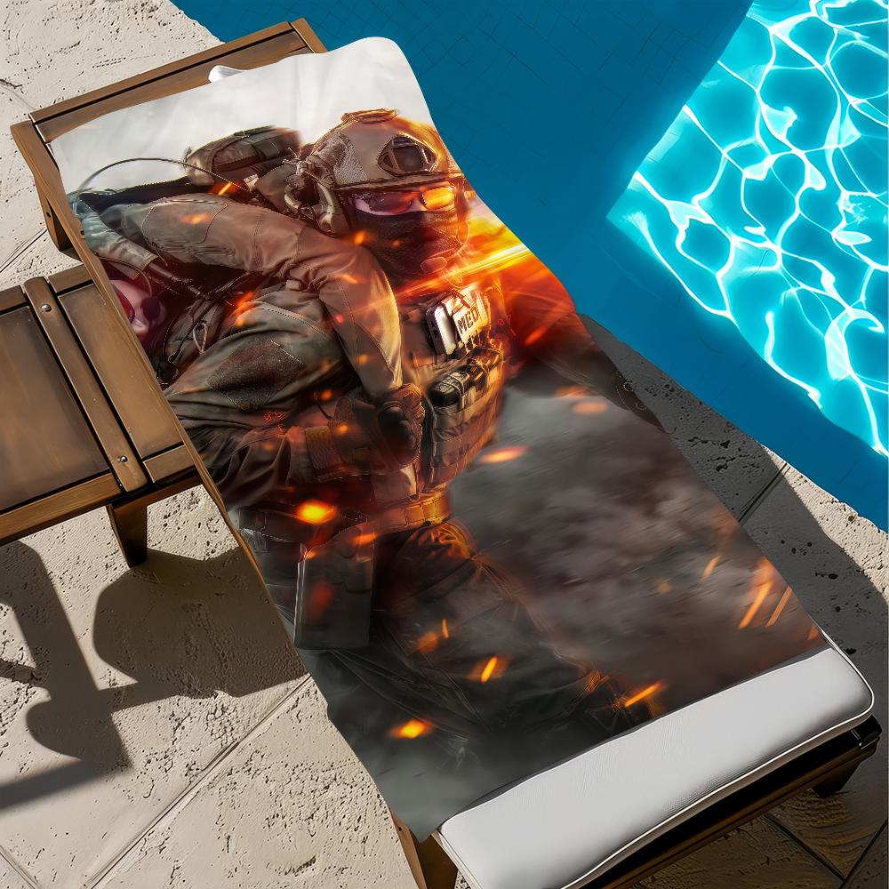 Game B-Battlefield 6 Towel Large Quick-Drying Microfiber soft Beach Towel for Travel Fitness Sauna Bathing Camping