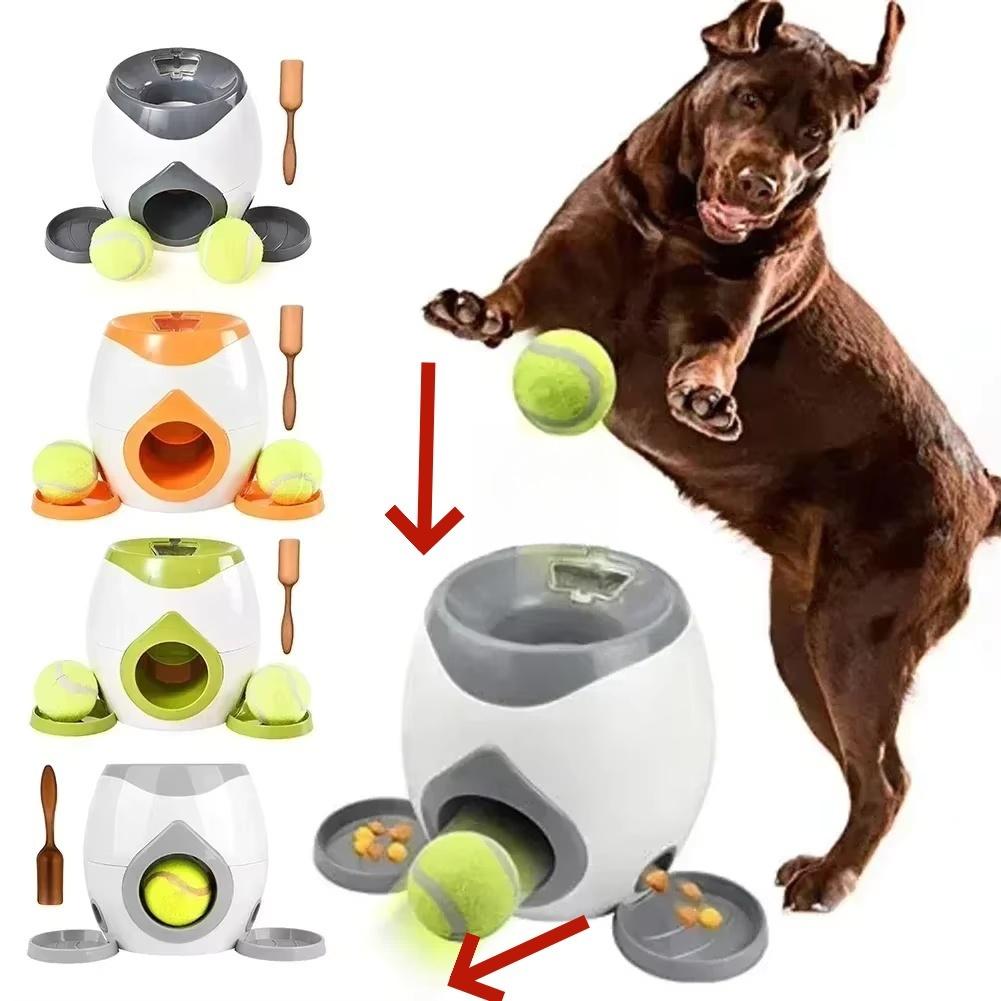 Smart Interactive Dog Training Machine with Snack Reward System, Fun Playtime Tennis Ball Feeder Toy for Dogs & Cats