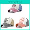 Retro Geometric Embroidery Baseball Cap Cotton Material Adjustable Size Casual Style