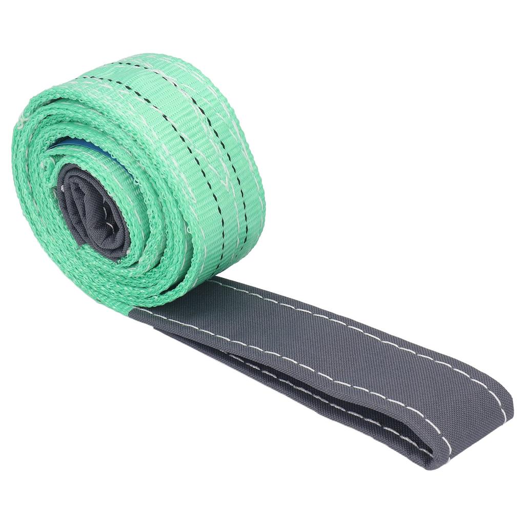 2T Flaches Hebeband mit Doppelschlaufenschäkel Polyester-Gurtband Hebeschlaufe für Industriekran 2 Meter