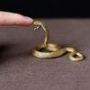 3D Retro Style Brass Cobra King Snake Sculpture Courtyard Desktop Decoration Exquisite Reptile Statue Home Decoration Gifts