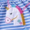 Girls Summer Cotton Sleeveless Unicorn Striped Princess Dress For Kids And Toddlers