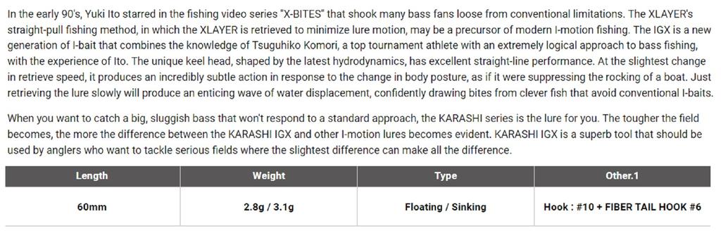 Megabass Karashi IGX 60F Floating Lure ITO Wakasagi (9452)