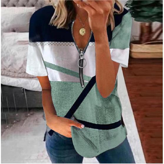 Travel New Women'S Retro Printed Shirt Casual Spring And Summer Breathable Cool Sexy Daily Date Short Sleeved T-Shirt Top