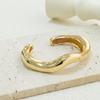 Irregular Punk Hip Hop Chunky Bangles for Women Goth Geometric Smooth Metal Charm Wide Bracelets Couple Jewelry Gift