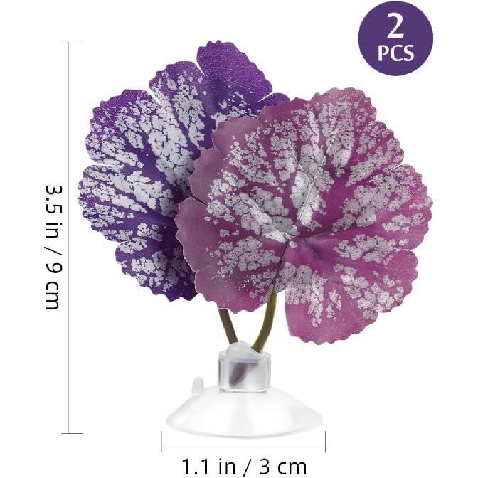 Balacoo 2 Stück Bettafisch Blatt Hängematte Polster Aquarium Tank Kunststoffpflanzen mit Saugnapf zur Simulation des Natürlichen Lebensraums Laichplatz Punktuelle Zucht