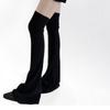 Ribbed Knit Slimming Thigh High Long Socks Elegant Solid Color Designs Flared Over Knee Leg Warmers Stockings for Women