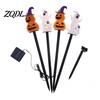 Automatic Dusk to Dawn Lights 4Pcs/Set Halloween Solar Ghost Stake Light, 4-in-1 Pumpkin with LED Pathway Lighting Lights, Waterproof Decorative Lamp