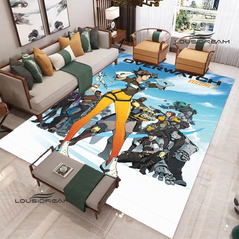 2026 Game Overwatch Printed Carpet Game Room Bedroom Non -slip Carpet Photography Prop Kawaii Rug Area Rug Birthday Gift
