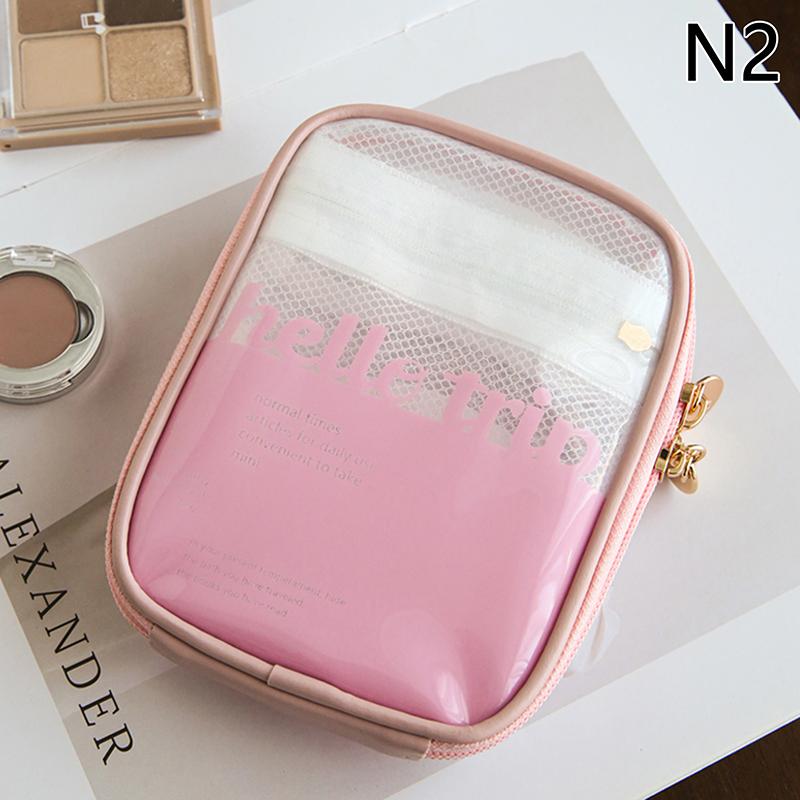 

Портативная мини-прозрачная дорожная косметичка-органайзер, маленькая симпатичная косметичка, косметичка на молнии, клатч для хранения туалетных принадлежностей для женщин N2