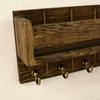 Decorative Wall-mounted Key Holder with 6 Hooks, Wooden Shelf for Entryway, , Hallway, Living Room.