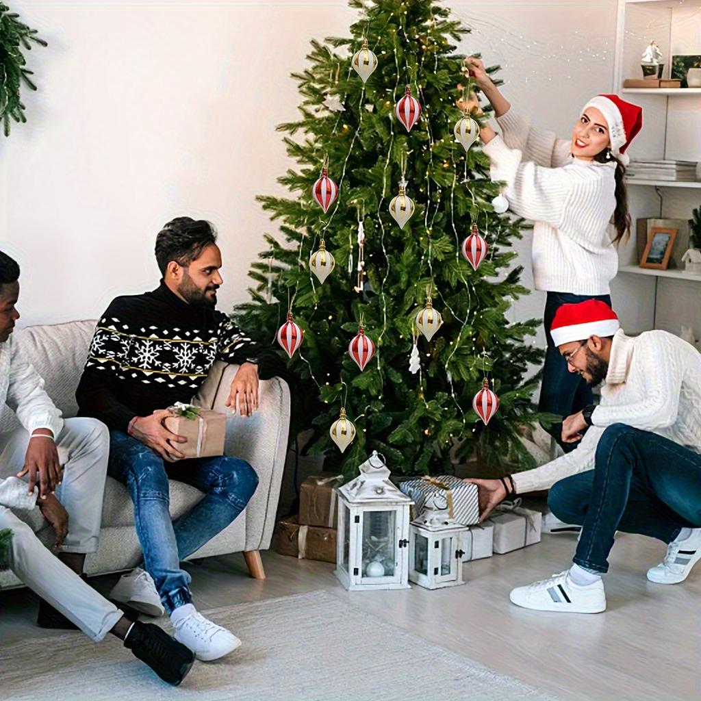6pcs Holiday Christmas Tree Decorations Durable Plastic, Suitable for Various Scenes Home, Wedding,Party Indoor/Outdoor Featherless Ornament Set