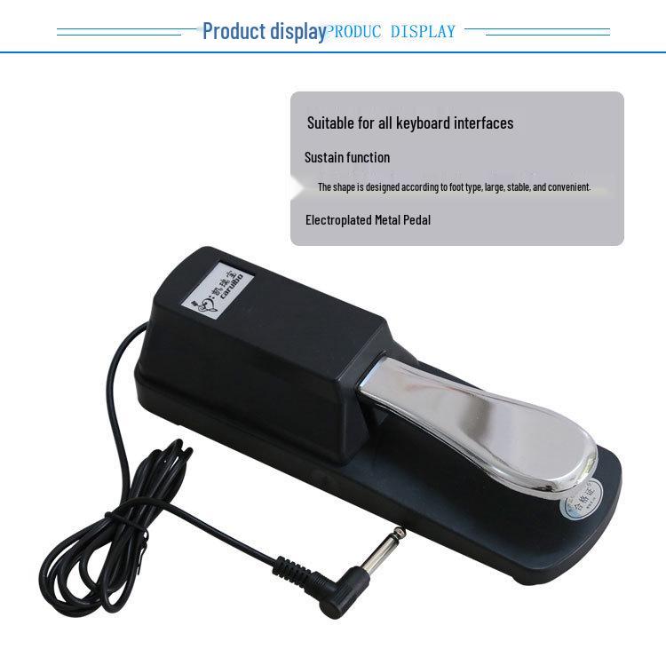 Universal Metal Sustain Pedal for Electronic Keyboards and Synthesizers