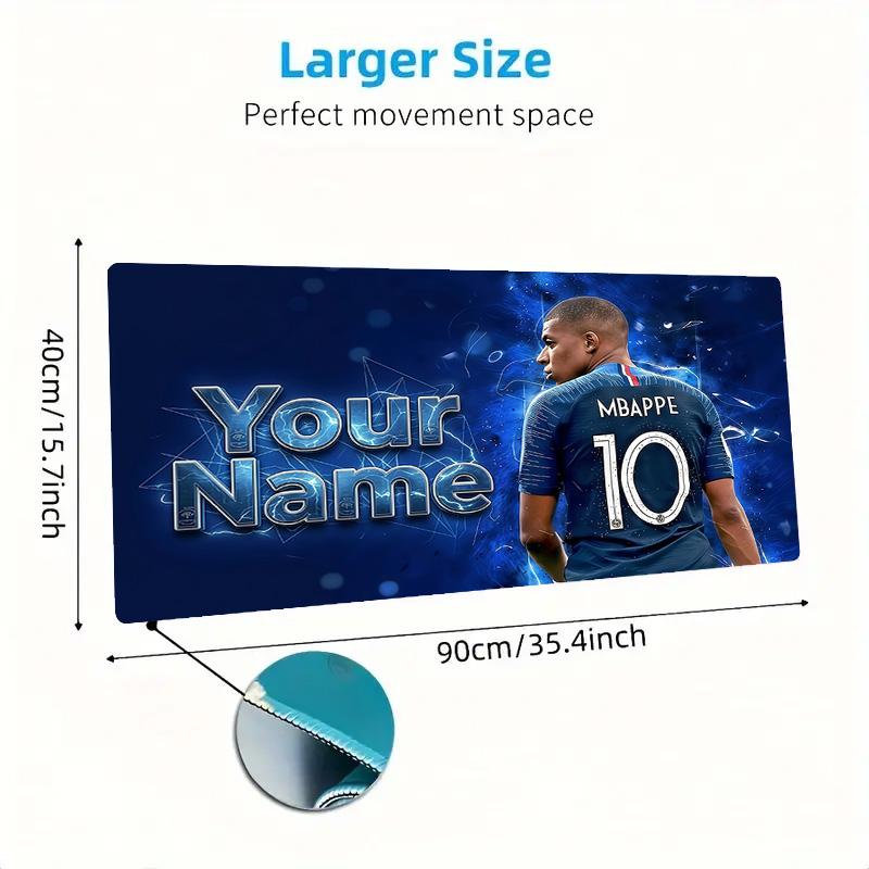 Mbappe Custom Name Large Size Mouse Pad Large Gaming Table Cushion Non-slip Laptop Tablet Big Mousepad XXL Mat Mini PC Playmat With Lock edge