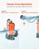 1500W Tauchschmutzwasserpumpe, 21000 L/H, Gusseisen Tauchschacht-Abwasserpumpe mit Automatik-Schwimmerschalter, 18m Max. Förderhöhe, Abpumpen von schmutzigem und klarem Wasser,