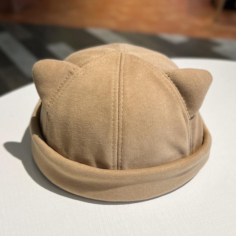 Süße Katzenohren Melonenpelzmütze Damen Persönlichkeit Süß Cool Street Yuppie Hut Herbst und Winter Vielseitig Lässig Vermieterhut
