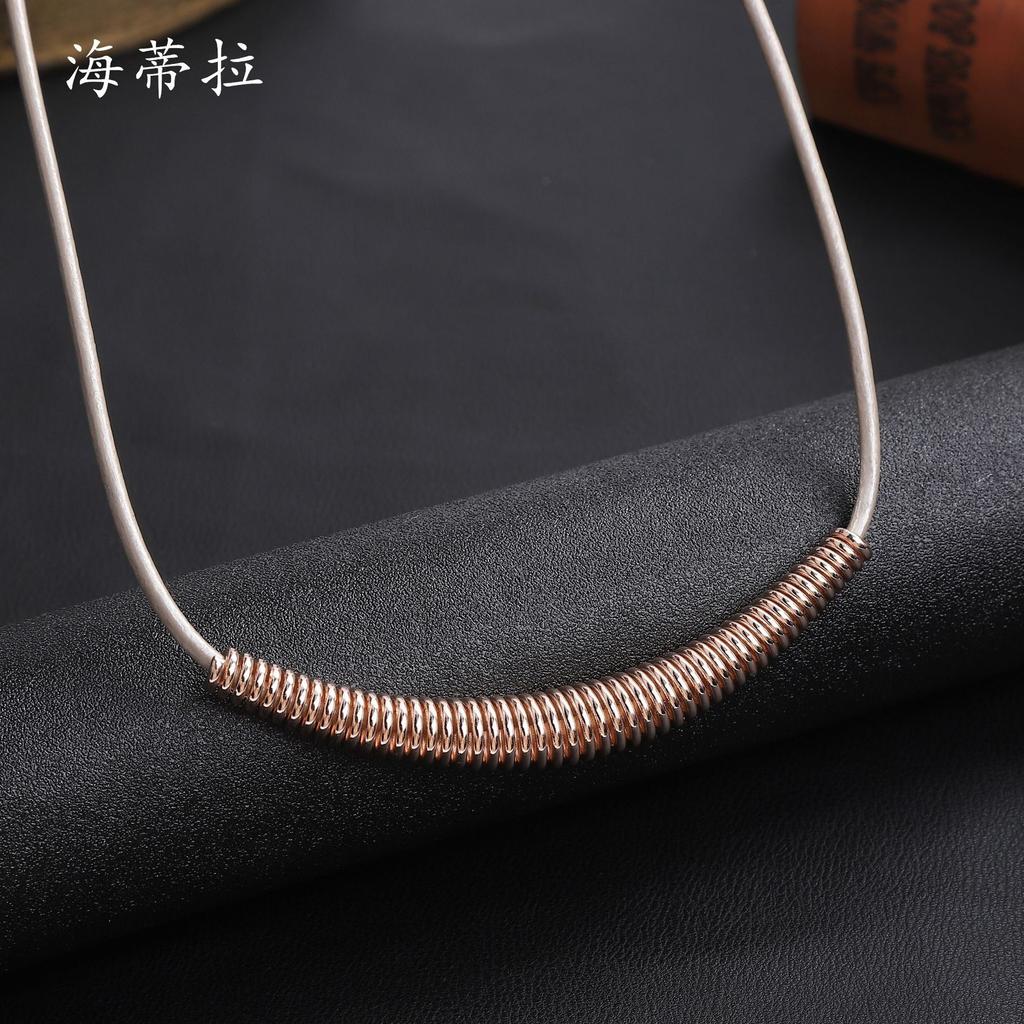 New Baroque ring spring necklace, personalized temperament collarbone chain, men's and women's versatile retro neck chain