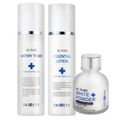 Skin i AC Pure Watery Toner + Essential Lotion White Powder 3-Staps Acne Verzorgingsset