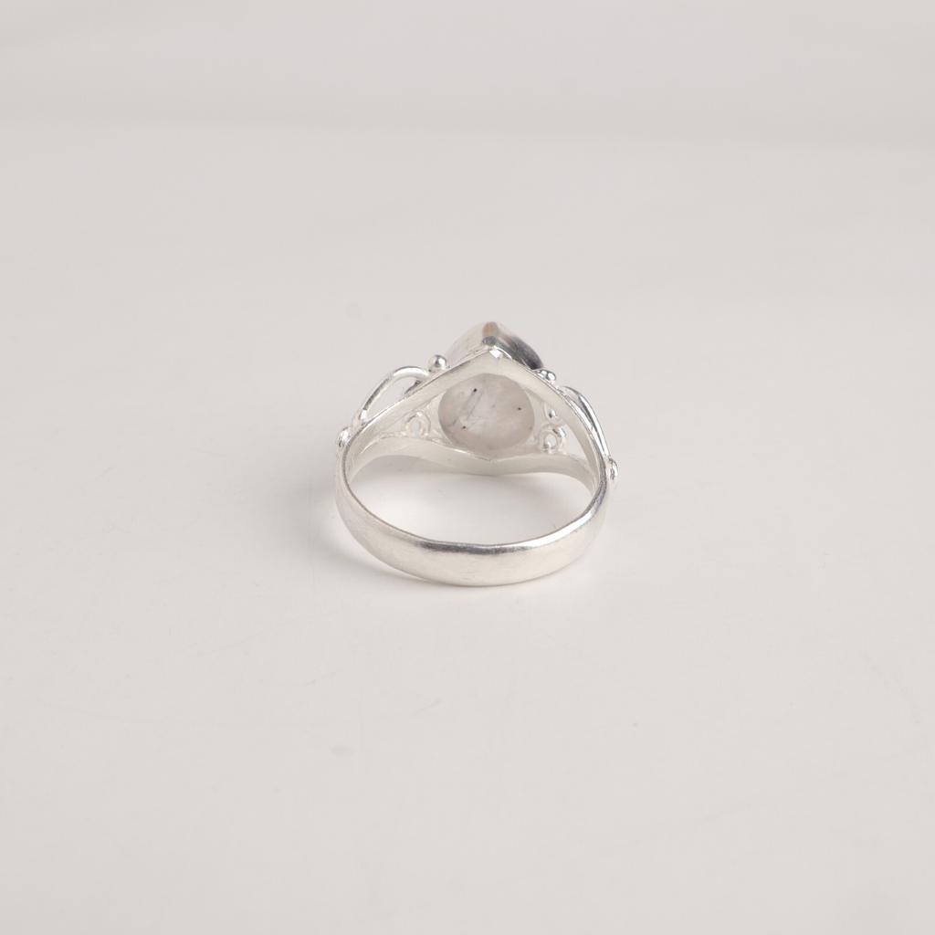 Natural Black Rutile Gemstone 925 Sterling Silver Jewelry Handmade Ring For Girl RR-46-24