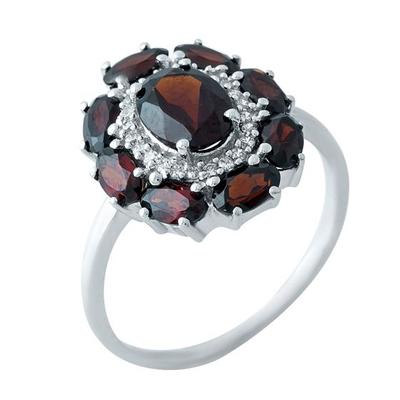 Srebrny pierścionek z naturalnym granatem 4.016 ct (1965610) 3,48 gr. 925 próbek
