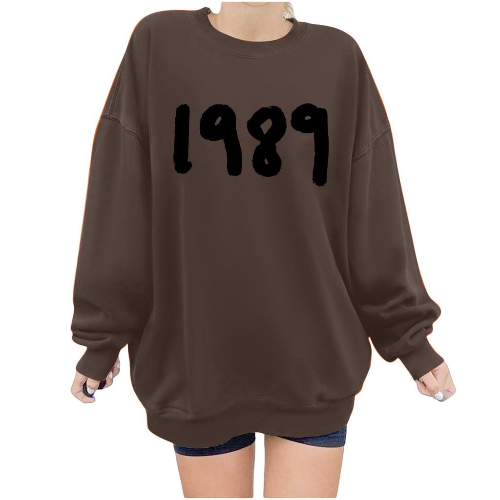 Women Autumn Winter Tops Women's Long Sleeve Sweatshirt Casual Crewneck Loose Fit Pollover Fleece Tops