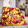 1Pc Love Hearts Celebration Flannel Blanket, Soft And Comfortable, Casual Warm, Camping Travel, Christmas, Halloween Xmas Gift. G110