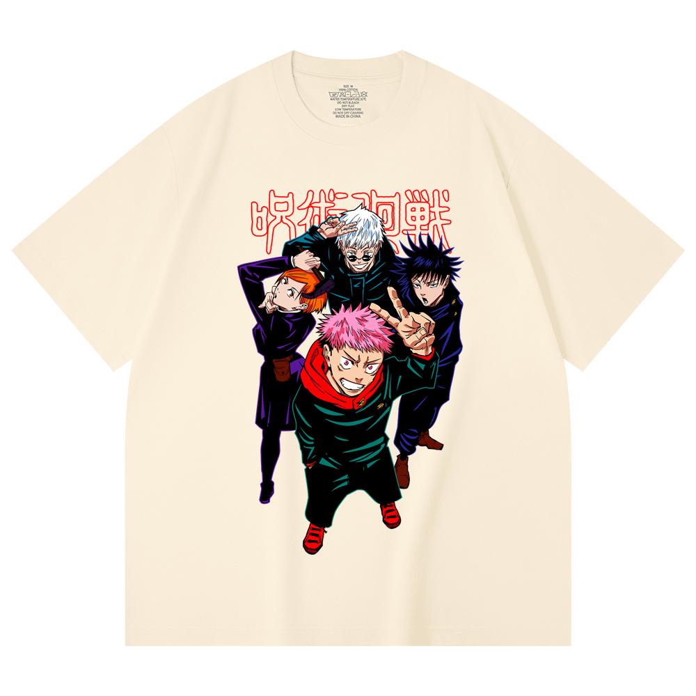 

230 Gsm 100% Cotton Jujutsu Kaisen V12 Jujutsu High Print Unisex Heavy Cotton T Shirt XS абрикосовый