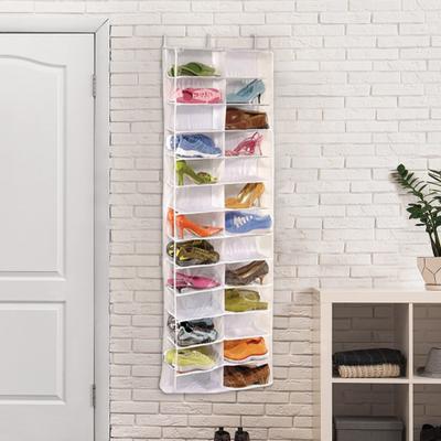 Over The Door Shoe Rack Hanging Shoe Organizer with 26 Large Pockets Foldable Over-the-Door Storage Bag for Closet Door Dormitory