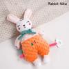 Baby Sleep Aid Plush Calming Toy Interactive Hand Puppet Soft Blanket With Chewable Silicone Teether Newborn Sensory Toy